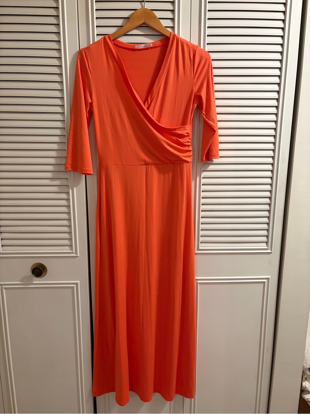 Doublju Coral Wrap-Style Maxi Dress
